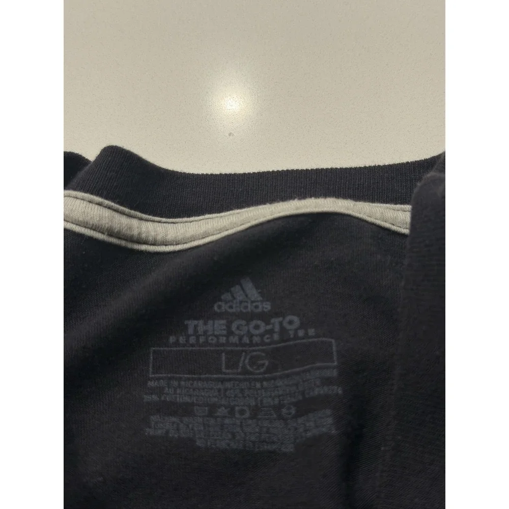 adidas The Go-To Performance Tee Mens L Black Climalite Graphic Shirt ATACAGL